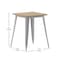 Flash Furniture 23.75 SQ Dining Table Brown Poly Top/Silver Frame JJ-T14619-60-BRSL-GG - alternate 2